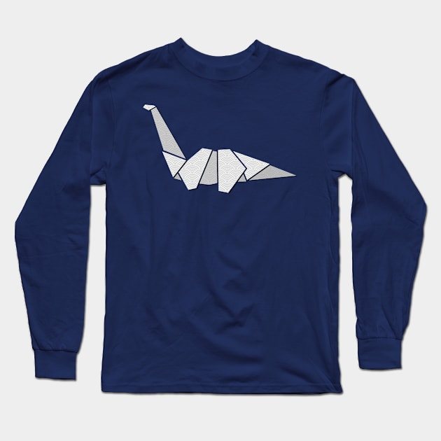 Origami diplodocus Long Sleeve T-Shirt by shegoran